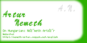 artur nemeth business card